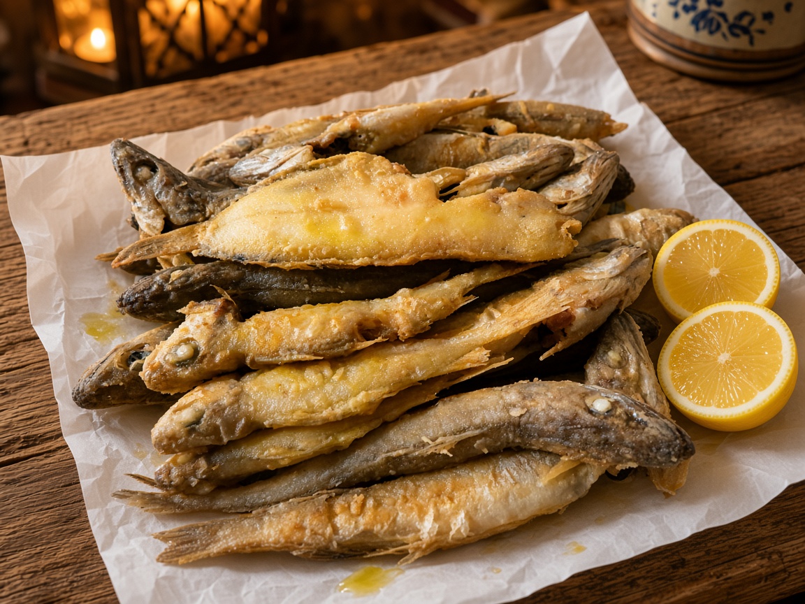 Plate of C&aacute;diz-style fried fish